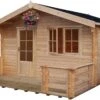 Shire Kinver 14x14 Glass Apex Tongue & Groove Wooden Cabin - Base Not Included
