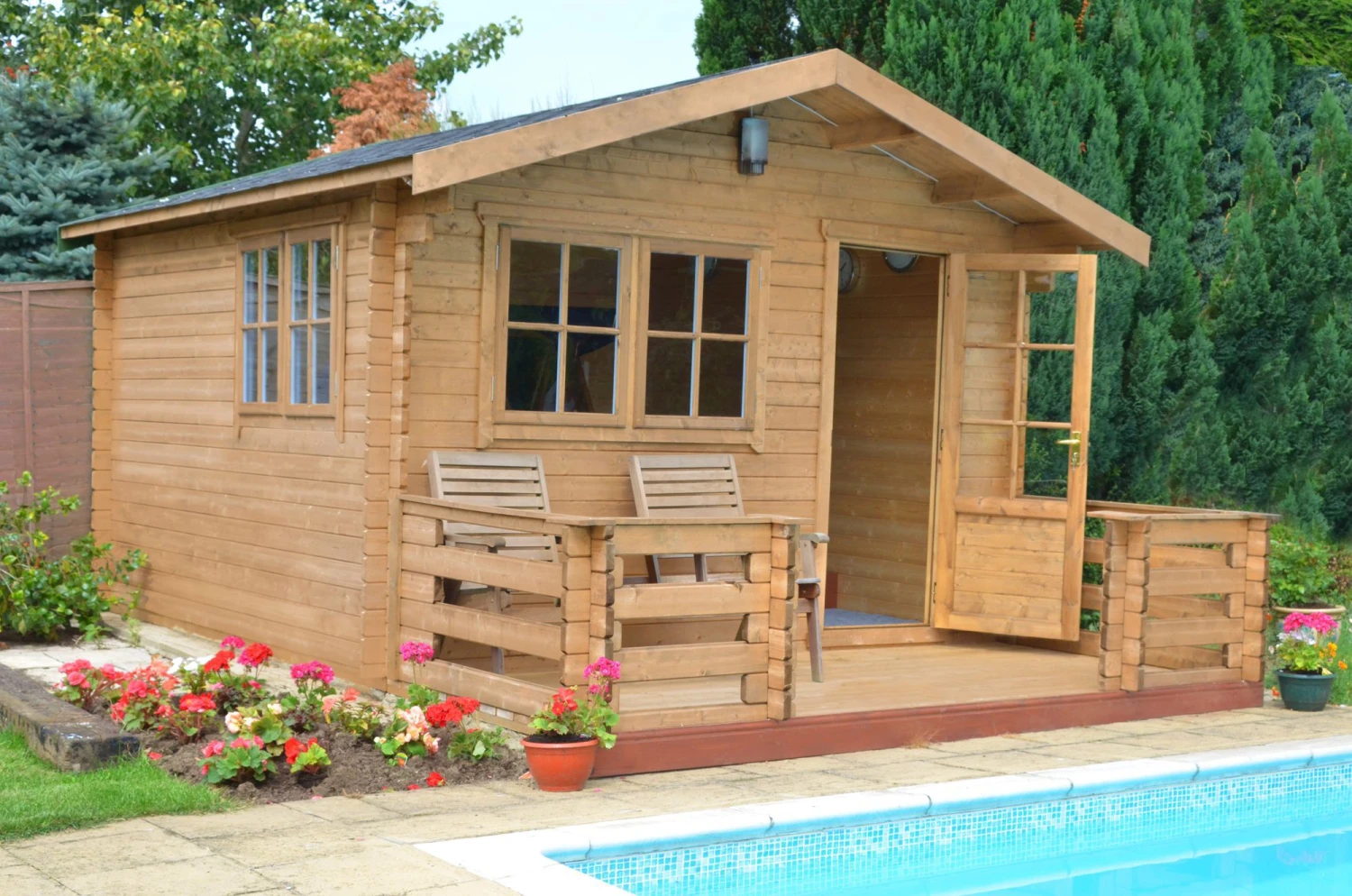 Shire Kinver 14x14 Glass Apex Tongue & Groove Wooden Cabin - Base Not Included 8 Shire Kinver 14x14 Glass Apex Tongue & Groove Wooden Cabin - Base Not Included - Image 8