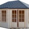 Shire Leygrove 14x10 Glass Apex Tongue & Groove Wooden Cabin - Base Not Included