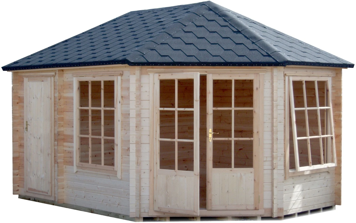Shire Leygrove 14x10 Glass Apex Tongue & Groove Wooden Cabin - Base Not Included 1 Shire Leygrove 14x10 Glass Apex Tongue & Groove Wooden Cabin - Base Not Included