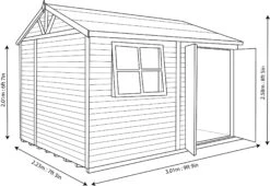 Shire Mammoth 10x7 Glass Apex Wooden Workshop - Base Not Included -Deals Good Garden Tool Store shire mammoth 10x7 glass apex wooden workshop base not included5019804703180 03t