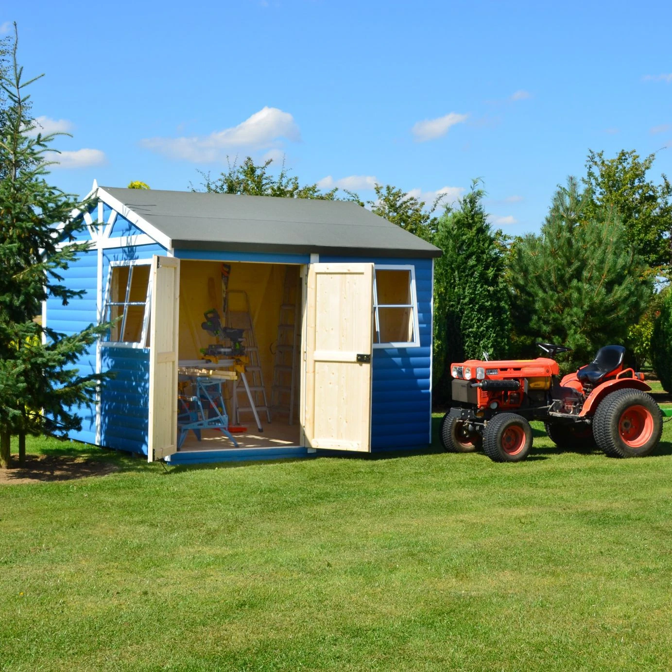 Shire Mammoth 12x12 Glass Apex Wooden Workshop - Base Not Included 2 Shire Mammoth 12x12 Glass Apex Wooden Workshop - Base Not Included - Image 2