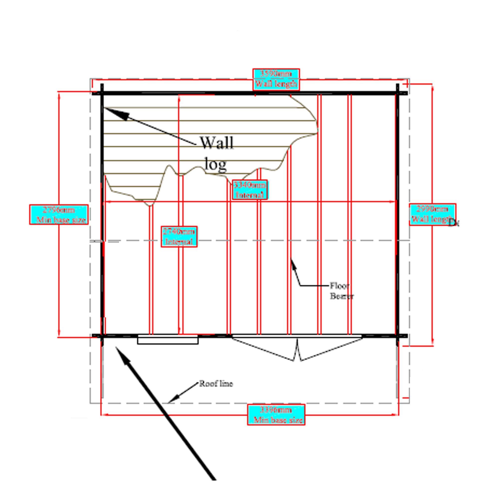 Shire Marlborough 10x12 Glass Apex Tongue & Groove Wooden Cabin - Base Not Included 7 Shire Marlborough 10x12 Glass Apex Tongue & Groove Wooden Cabin - Base Not Included - Image 7