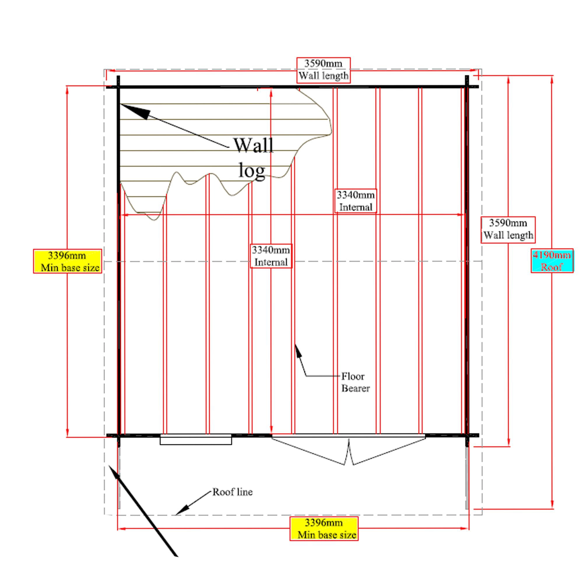 Shire Marlborough 12x12 Ft Toughened Glass Apex Tongue & Groove Wooden Cabin With Felt Tile Roof 7 Shire Marlborough 12x12 Ft Toughened Glass Apex Tongue & Groove Wooden Cabin With Felt Tile Roof - Image 7