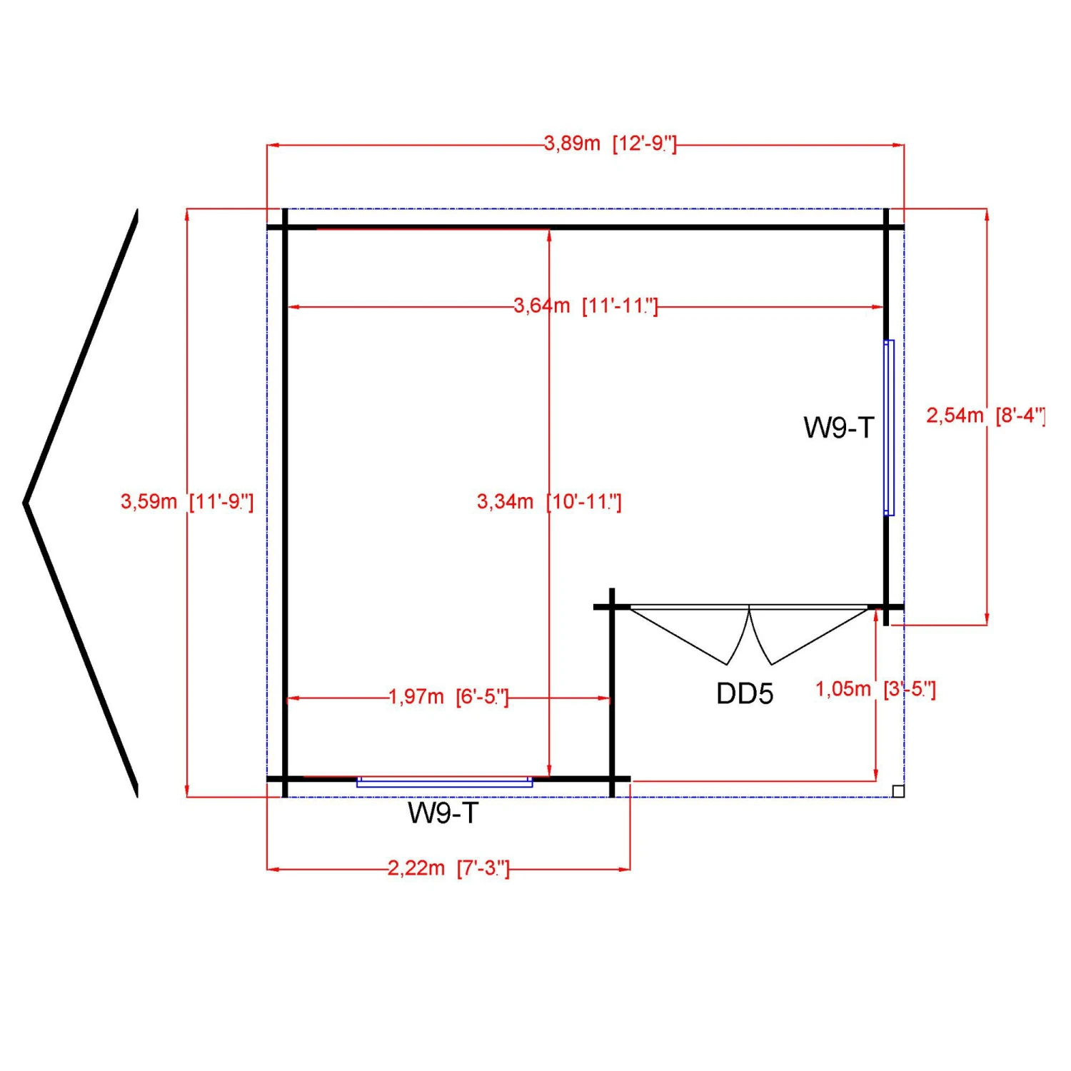 Shire Ringwood 12x13 Toughened Glass Apex Tongue & Groove Wooden Cabin 3 Shire Ringwood 12x13 Toughened Glass Apex Tongue & Groove Wooden Cabin - Image 3