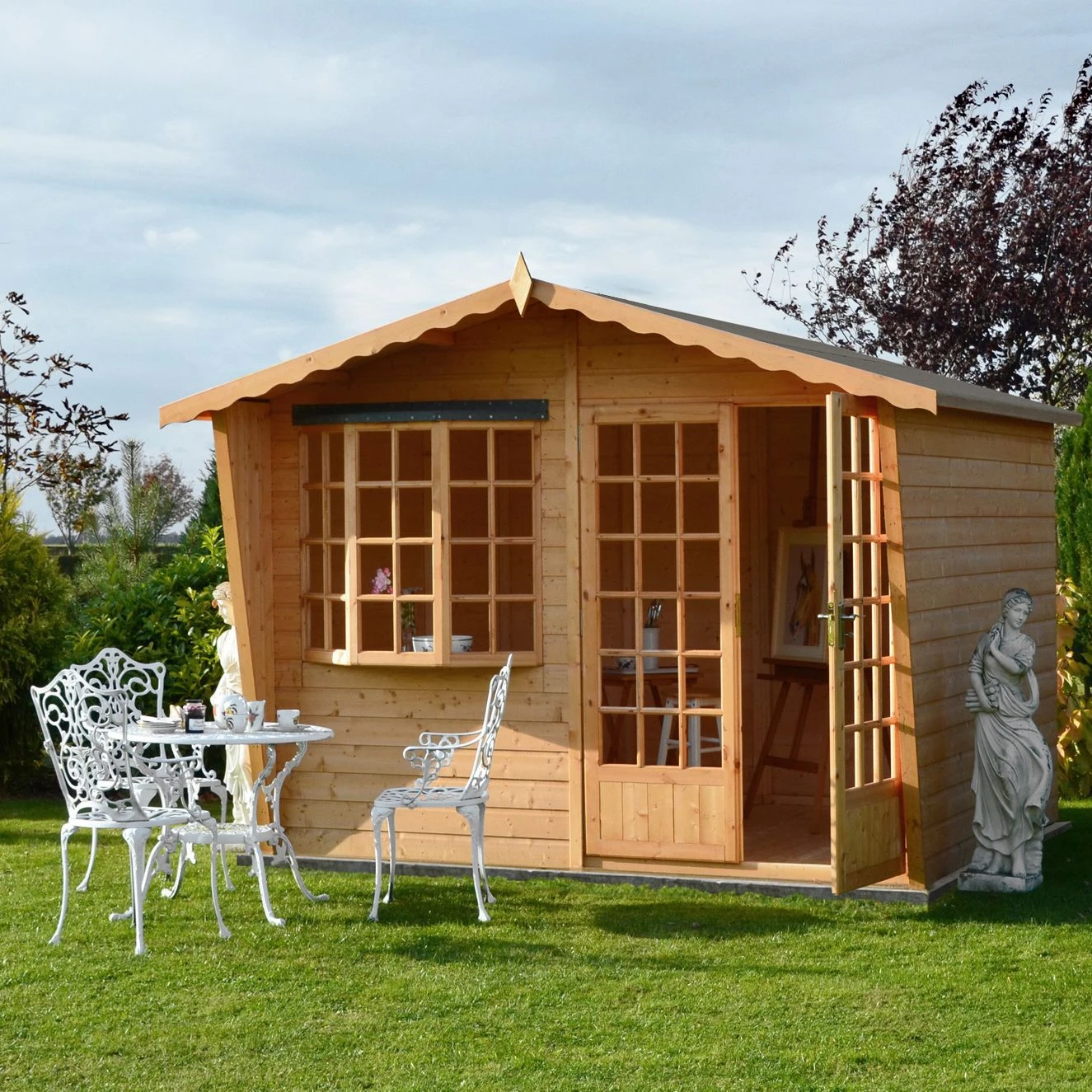 Shire Sandringham 10x6 Glass Apex Shiplap Wooden Summer House - Base Not Included 5 Shire Sandringham 10x6 Glass Apex Shiplap Wooden Summer House - Base Not Included - Image 5