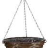 Smart Garden Faux Rattan Brown Round Plastic Hanging Basket, 35cm