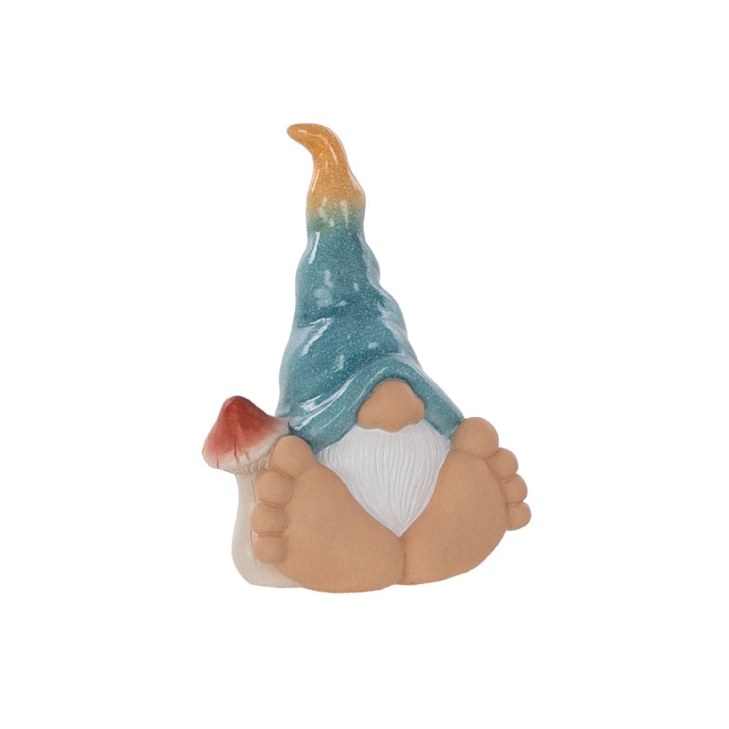 Terrastyle Blue, White, Yellow Resin Bigfoot With Mushroom Garden Ornament (H)27.5cm 1 Terrastyle Blue, White, Yellow Resin Bigfoot With Mushroom Garden Ornament (H)27.5cm