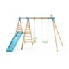 TP Toys Knightswood Double Brown & Green Wood Swing & Slide