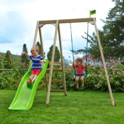 TP Toys Multiplay Green & Wood Swing & Slide (L) 1890mm X (W) 2760mm -Deals Good Garden Tool Store tp toys multiplay green wood swing slide l 1890mm x w 2760mm5021854901485 01i bq