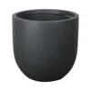 Verve Ammer Dark Grey Fibreclay Circular Plant Pot (Dia)28cm