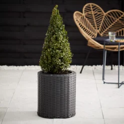 Verve Iraklia Grey Polyethylene (PE) Round Plant Pot (Dia)35cm -Deals Good Garden Tool Store verve iraklia grey polyethylene pe round plant pot dia 35cm5059340327501 01i
